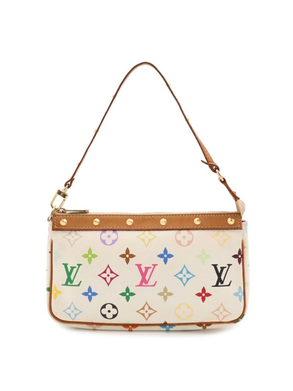 Louis Vuitton Monogram Multicolor Pochette Accessoires Pouch Party Blanc White